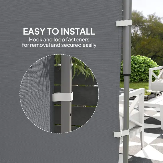 Buy 195 x 295cm Replacement Gazebo Sidewall - Grey, 6 image