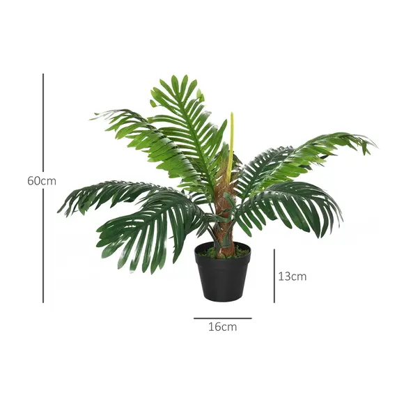 Buy 2 Pack 60cm Artificial Palm Tree Decorative Plant with Nursery Pot, Fake Tropical Tree for Indoor Outdoor DÃ©cor, 3 image
