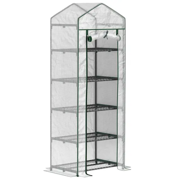 Buy 193cm Five Shelf Mini Greenhouse - White