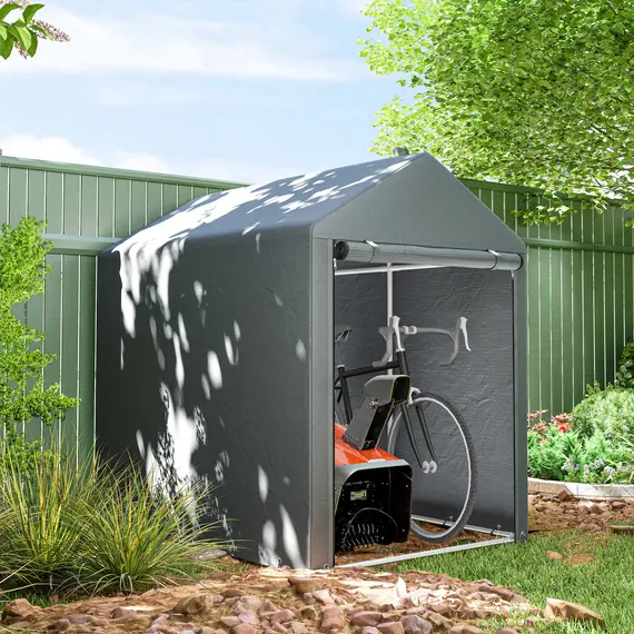 Buy 179 x 120cm Temporary Garden Shed, with Accessories - Dark Grey, 2 image