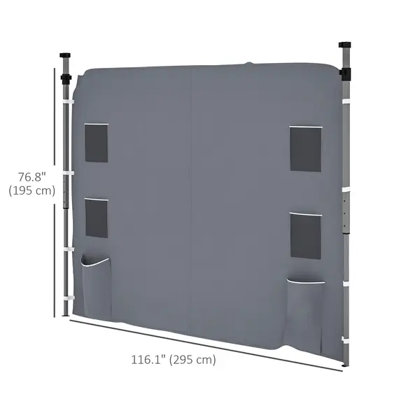 Buy 195 x 295cm Replacement Gazebo Sidewall - Grey, 3 image