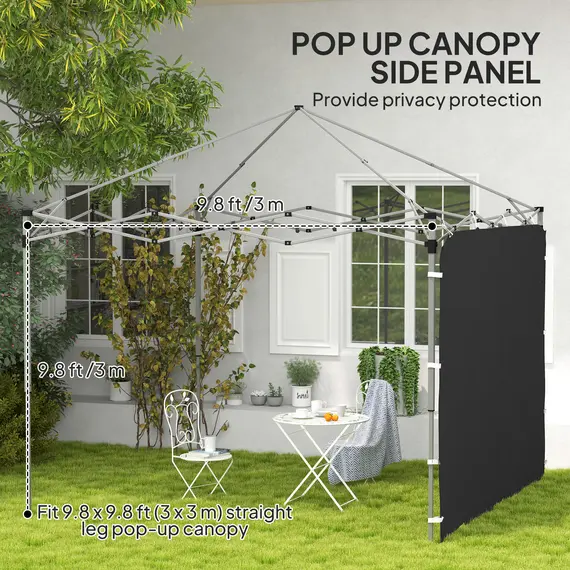 Buy 195 x 295cm Replacement Gazebo Sidewall - Black, 4 image
