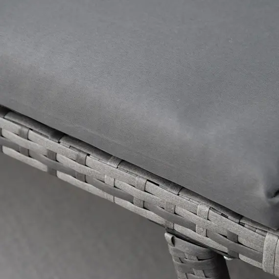 Buy 2 Seater Rattan Sofa with Cushions, 2-in-1 PE Rattan Daybed Sofa with Left Up or Down Armrests, Garden Chaise Lounger Loveseat for Outdoor, Patio, Mixed Grey, 9 image