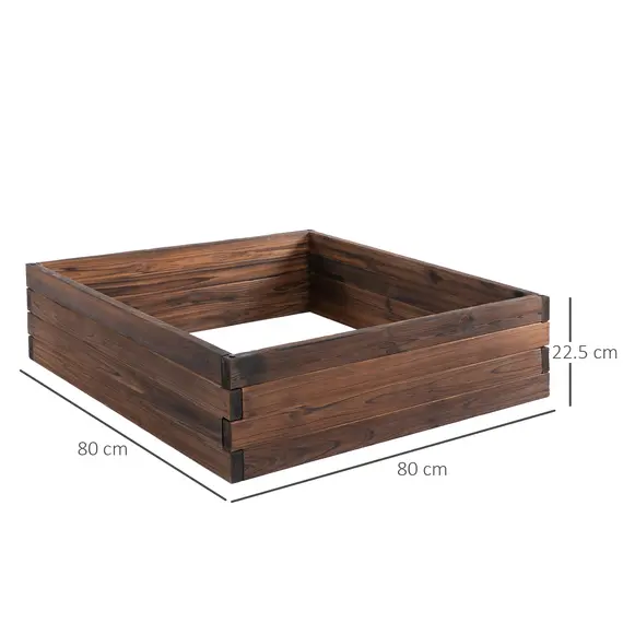 Buy 128L Wooden Raised Beds for Garden Planter Grow Containers For Outdoor Patio Plant Flower Vegetable 80L x 80W x 22.5H cm, 3 image