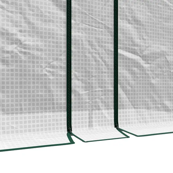 Buy 200 x 100cm Walk-In Greenhouse, with Zipped Doors - White, 9 image