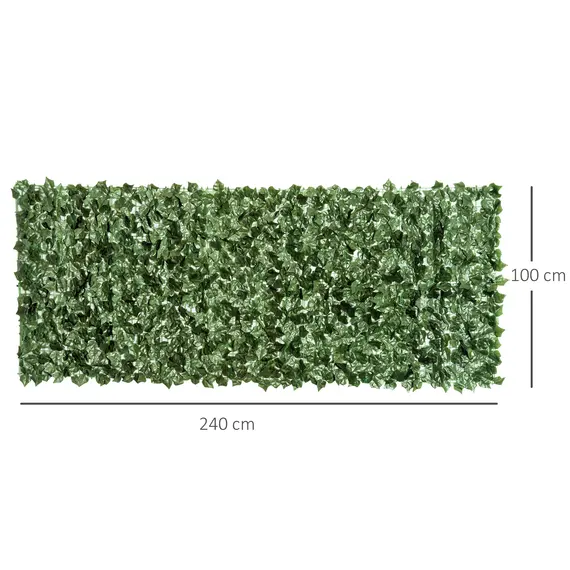 Buy 2-Piece Artificial Leaf Hedge Screen Privacy Fence Panel for Garden Outdoor Indoor Decor, Dark Green, 2.4M x 1M, 3 image