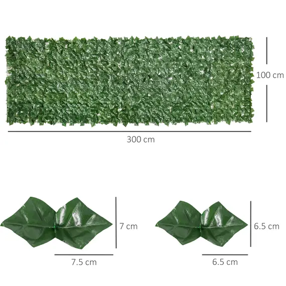 Buy 2-Piece Artificial Leaf Hedge Screen Privacy Fence Panel for Garden Outdoor Indoor Decor, Dark Green, 3M x 1M, 3 image