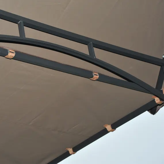 Buy 2.4 x 1.5 m (8' x 5') Grill Gazebo Canopy with Extendable Side Awnings, Outdoor BBQ Gazebo Shelter with 2 Side Shelves for Garden, Patio, Barbecue, Picnic, Coffee, 8 image