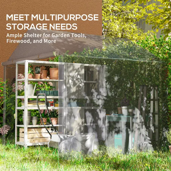 Buy 2 x 2m Garden Fabric Storage Tent - Grey, 7 image