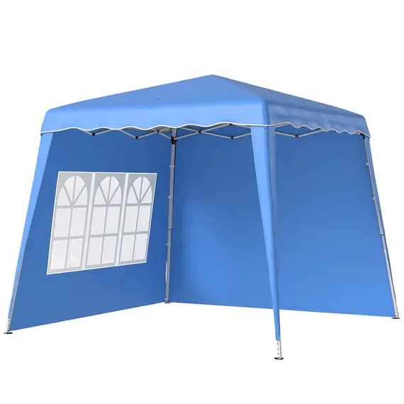 Buy 2.4 x 2.4m Two Wall Pop Up Gazebo - Blue