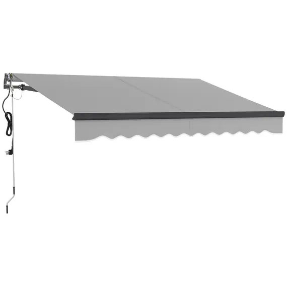 Buy 3 x 2.5m Electric Awning with Remote Controller, Aluminium Frame DIY Retractable Awning, UV30+ Sun Shade Canopy for Garden Patio Deck Door Window, Light Grey
