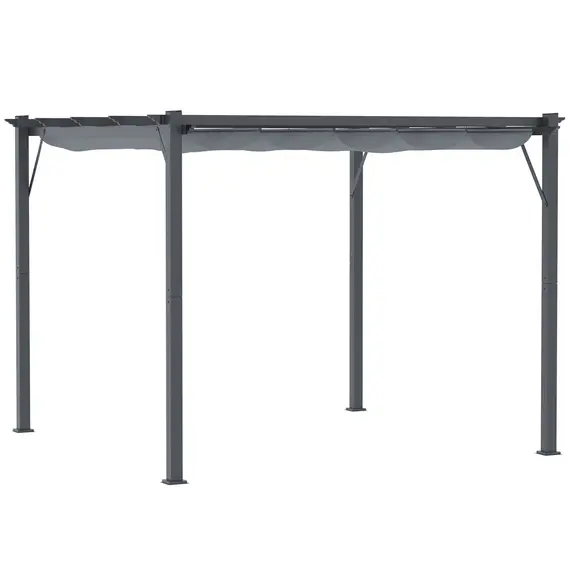 Buy 3 x 3 m Aluminum Gazebo, with Retractable Roof - Grey