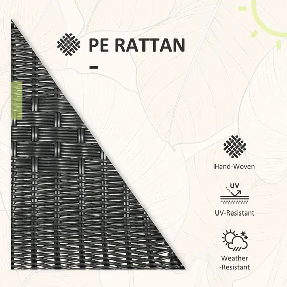 Buy 3 Pieces Rattan Bistro Set - Black, 6 image