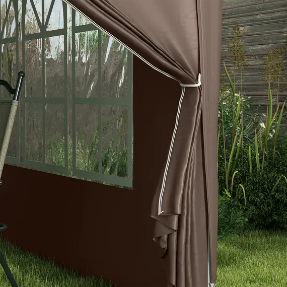 Buy 3 x 3 m Pop Up Gazebo, Wedding Party Canopy Tent Marquee with Carry Bag and Windows, Coffee, 9 image