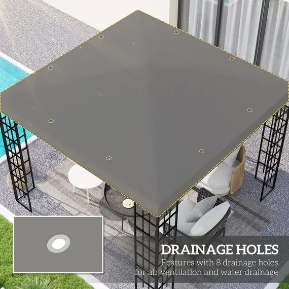 Buy 3 x 3(m) Gazebo Frame Replacement - Grey, 4 image