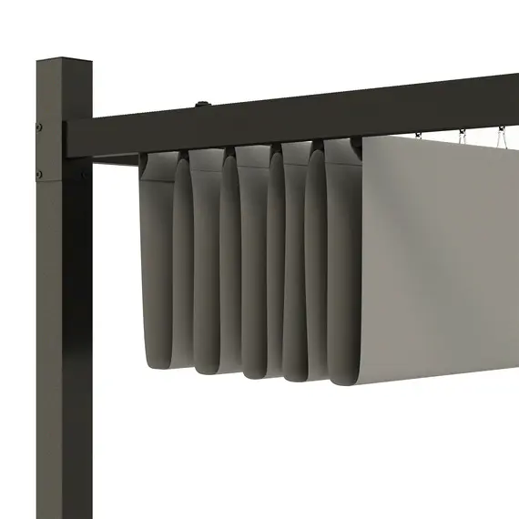 Buy 3 x 3(m) Metal Pergola with Retractable Roof and Magnetic Fixture, Outdoor Gazebo Garden Pergola Kit Sun Shade Canopy, UPF30+, 80mm Metal Column, Grey, 8 image