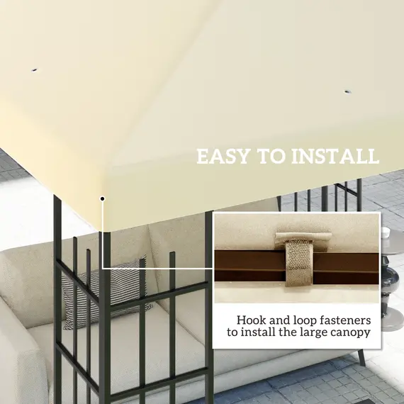 Buy 3 x 3(m) Gazebo Frame Replacement - Cream, 5 image