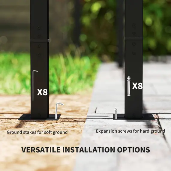 Buy 3 x 3 m Retractable Roof Pergola, with Curtains - Beige, 8 image