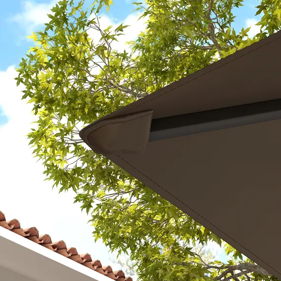 Buy 3 x 3(m) Gazebo Canopy Replacement Cover, Garden Gazebo Roof Replacement with Drain Holes, Water-resistant Plastic Coating, 370g/ãŽ¡, UPF30+, TOP COVER ONLY, Brown, 8 image