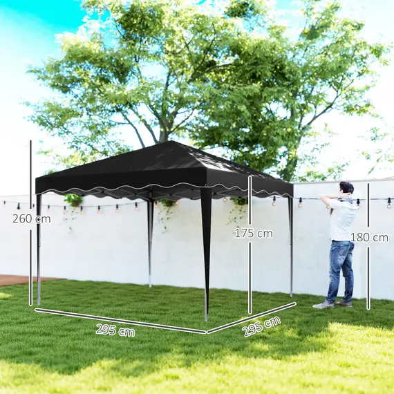 Buy 3 x 3cm Adjustable Height Pop-Up Gazebo, with Bag - Black, 3 image