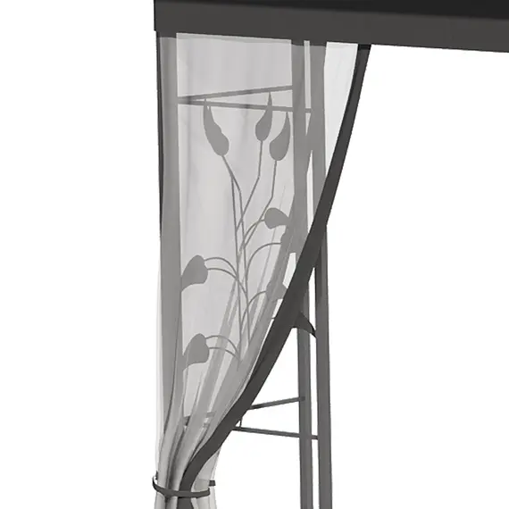Buy 3 x 3(m) Steel Frame Double Roof Garden Gazebo - Grey, 9 image