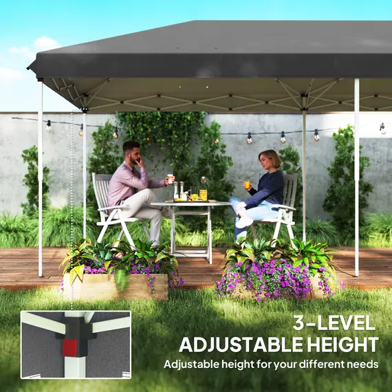 Buy 3 x 6m Pop Up Gazebo, Outdoor Canopy Shelter, Marquee Party Wedding Tent with 6 Mesh Walls and Carry Bag, Black, 7 image