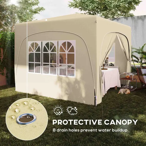 Buy 3 x 3m Pop-Up Gazebo Shelter, with Accessories - Sand, 6 image