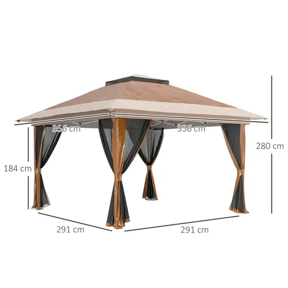 Buy 3.6 x 3.6m Pop-Up Gazebo, with Accessories - Brown, 3 image