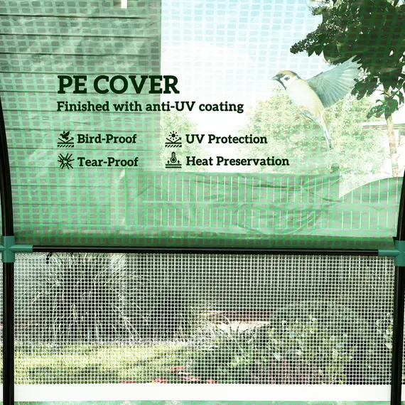 Buy 300 x 300cm Walk-In Polytunnel Greenhouse - Green, 4 image