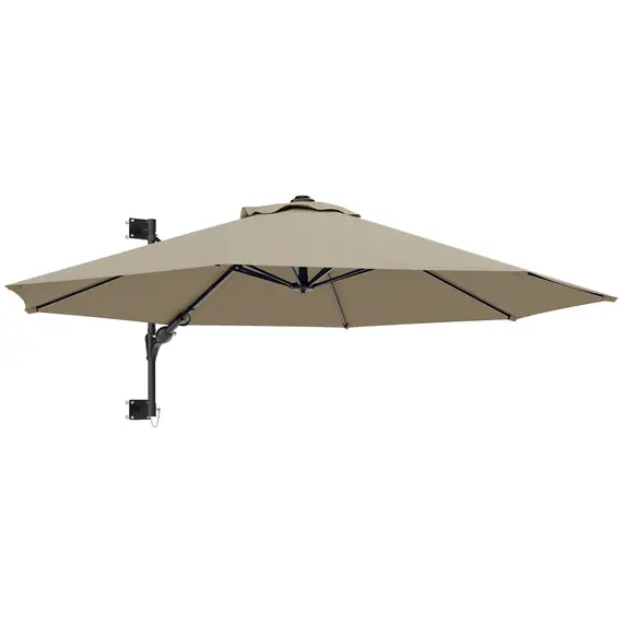 Buy 3(m) Wall-Mounted Parasol Shade, with Handle - Khaki
