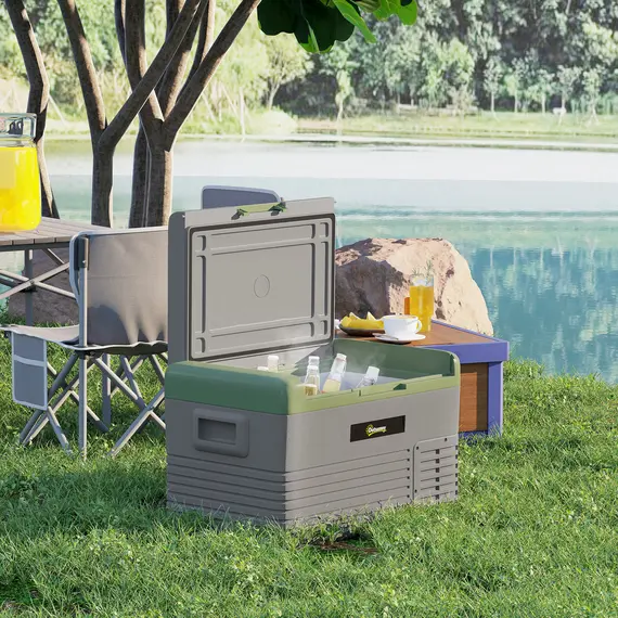 Buy 30L Portable Car Refrigerator - Light Green and Grey, 8 image