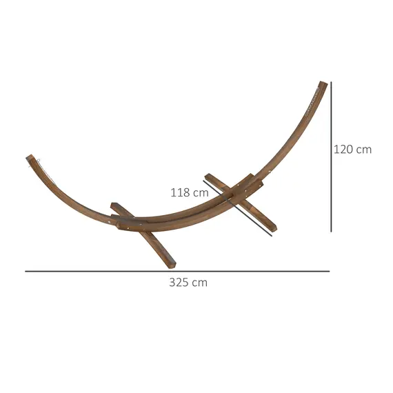 Buy 3.25m Wooden Hammock Stand Universal Fit Garden Picnic Camp Accessories, Brown, 3 image