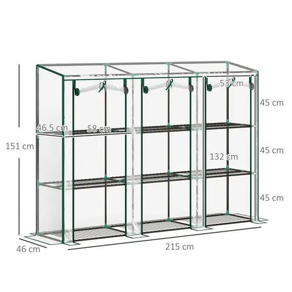 Buy Nine-Shelf Greenhouse 46 x 215cm, 3 image