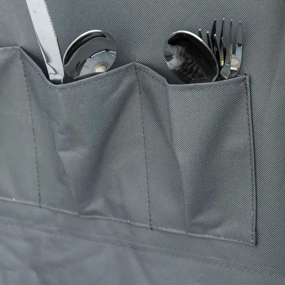 Buy 3-Shelf Camping Cupboard Camping Kitchen Station Cook Table, Storage Organiser for BBQ Party Picnics Backyards with Carrying Bag, Grey, 9 image