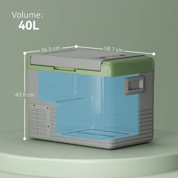 Buy 40L Portable Car Refrigerator - Light Green and Grey, 3 image