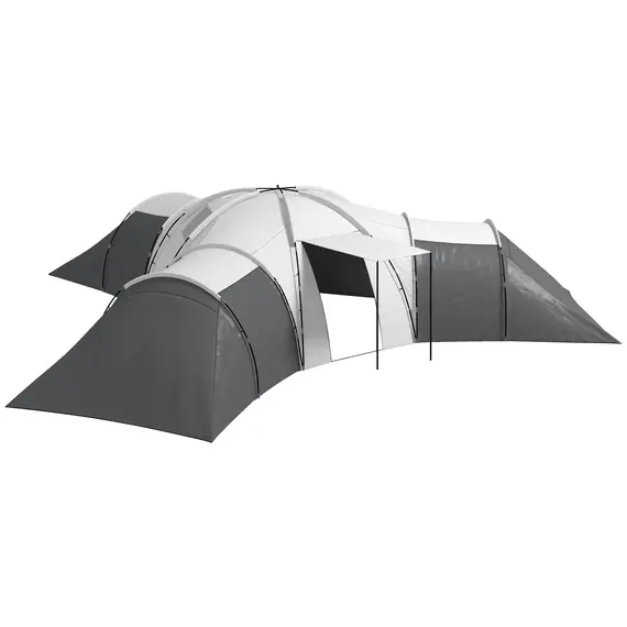 Buy 6-9 Man Tent with Bedrooms and Living Room, Accessories Included, Dark Grey