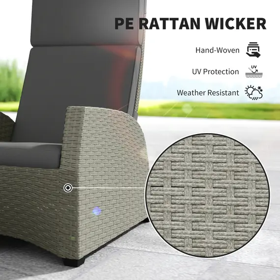 Buy 5-Piece Rattan Garden Furniture Set with Cushions - Charcoal Grey, 5 image