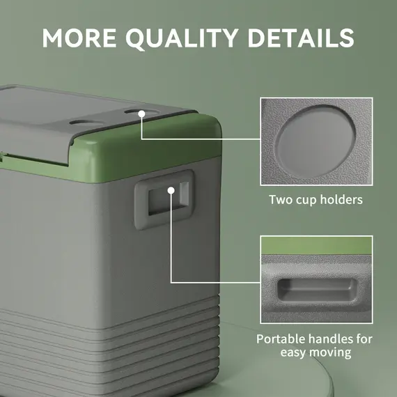 Buy 50L Portable Car Refrigerator - Light Green and Grey, 7 image