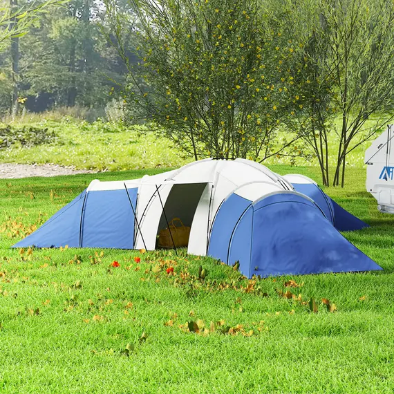 Buy 6-9 Man Tent with Bedrooms and Living Room, Accessories Included, Blue, 8 image