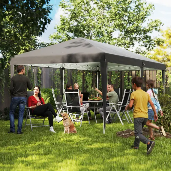 Buy 6 x 3 m Pop-Up Steel Frame Gazebo Grey, 2 image