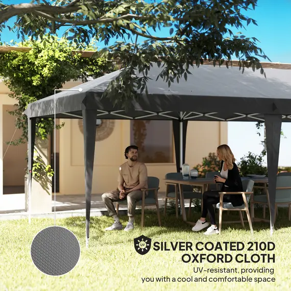 Buy 6 x 3 m Pop-Up Steel Frame Gazebo Grey, 6 image