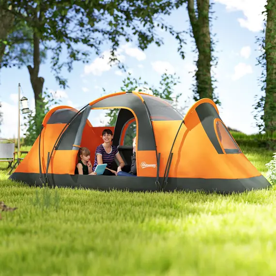 Buy 5-6 Man Dome Camping Tent - Orange, 9 image