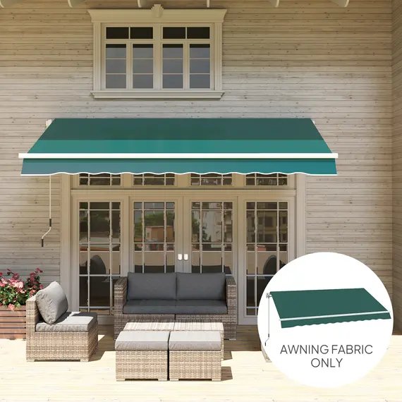 Buy Awning Replacement Canopy, Water Resistant UPF 50+ Sun Shade Cover for 3 x 2.5 m Garden Awning (Fabric Only), Green, 8 image