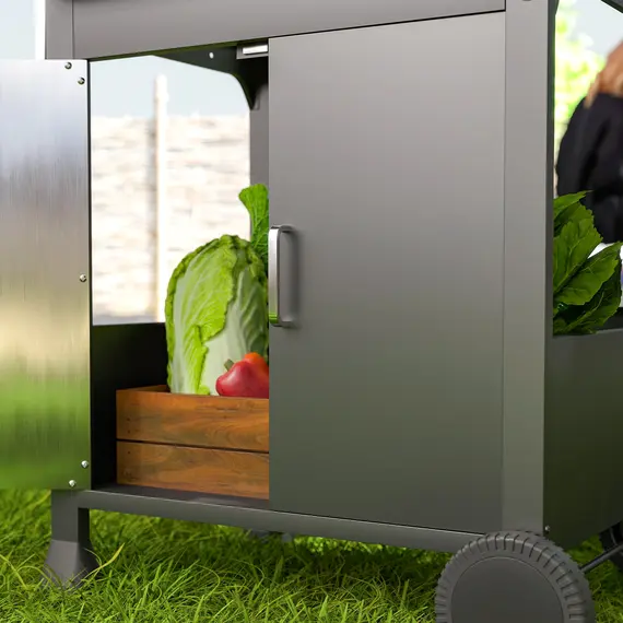 Buy 7.5kW Three-Burner Gas BBQ Grill, with See-Through Lid - Black, 9 image