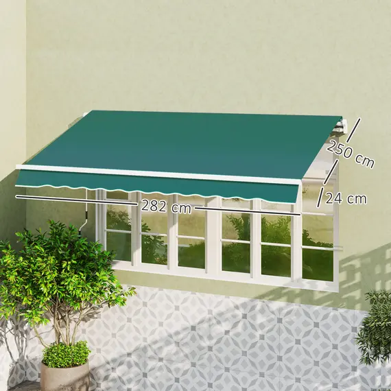 Buy Awning Replacement Canopy, Water Resistant UPF 50+ Sun Shade Cover for 3 x 2.5 m Garden Awning (Fabric Only), Green, 3 image