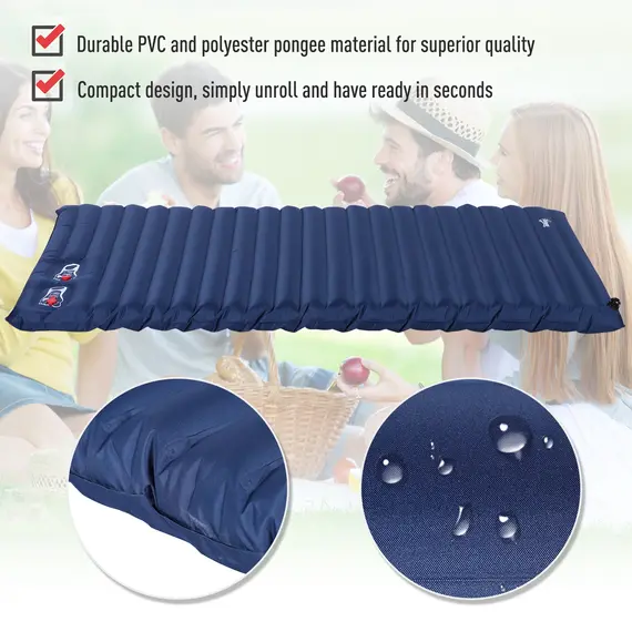 Buy Camping Tent with Inflatable Mattress, 2-3 Person Dome Tent with Air Bed and Sewn-in Groundsheet, Portable 3000mm Waterproof Tent with Carry Bag and Hook, for Fishing Hiking, 9 image