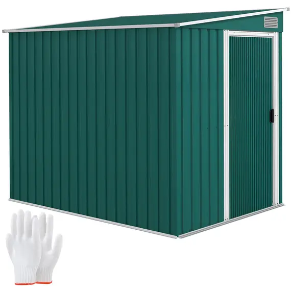 Buy 7 x 5ft Galvanised Metal Shed, with Sliding Door - Green