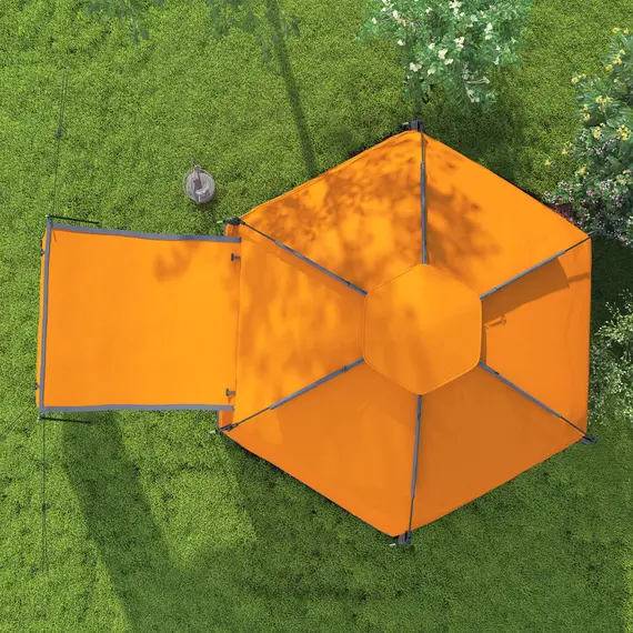 Buy Automatic Pop Up Camping Tent, Instant Setup 2-4 Man Tent with Mesh Windows, Waterproof & UV30+, Portable with Carry Bag for Fishing, Hiking, Backpacking, Orange, 9 image