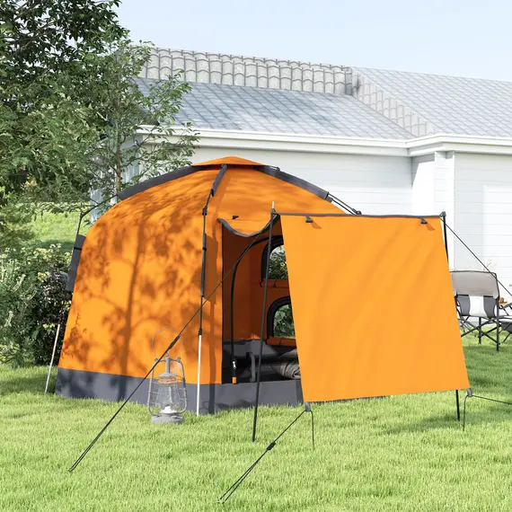 Buy Automatic Pop Up Camping Tent, Instant Setup 2-4 Man Tent with Mesh Windows, Waterproof & UV30+, Portable with Carry Bag for Fishing, Hiking, Backpacking, Orange, 7 image