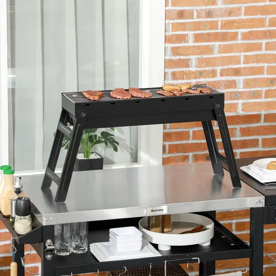 Buy Foldable Charcoal Grill - Black, 2 image